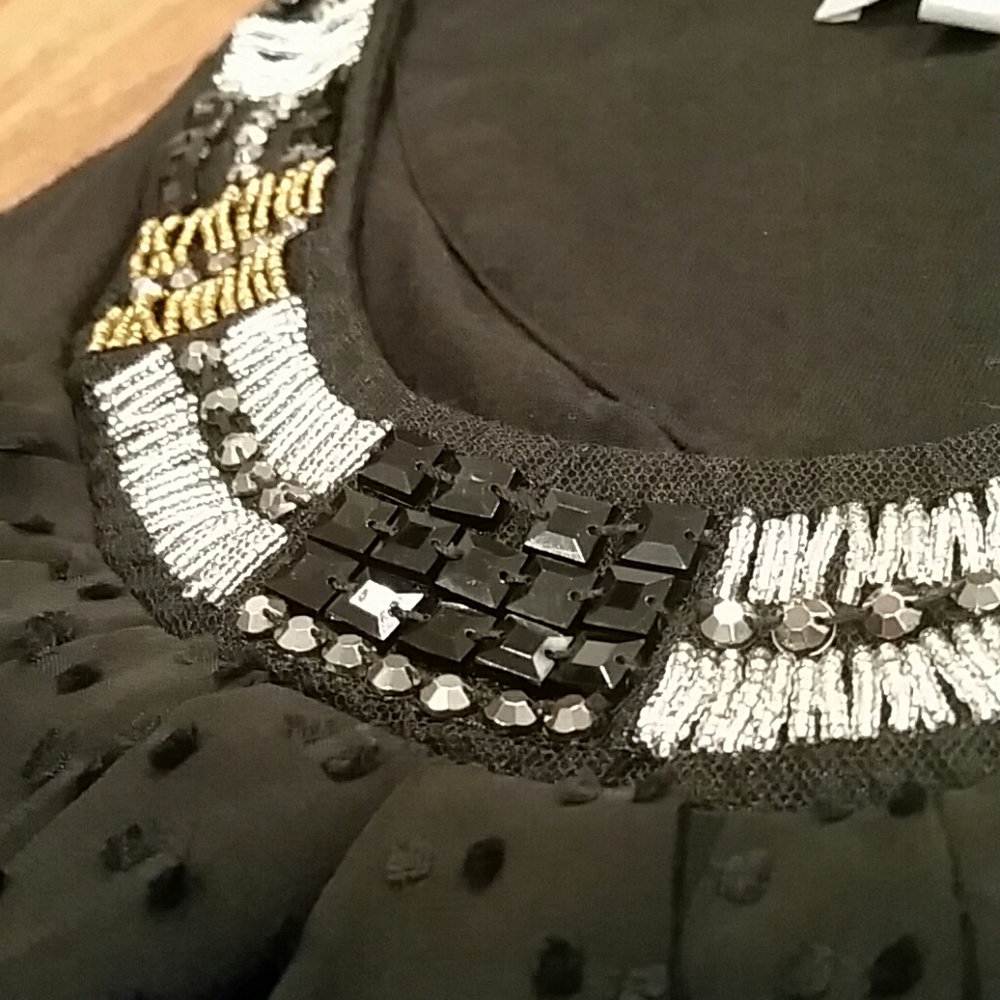 NY Collection Black Ruffle Tank - Picture 3 of 5